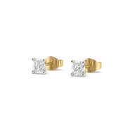 Tender Glow Solitaire Studs - Pure Gold Lab Diamond Earrings thumbnail 1