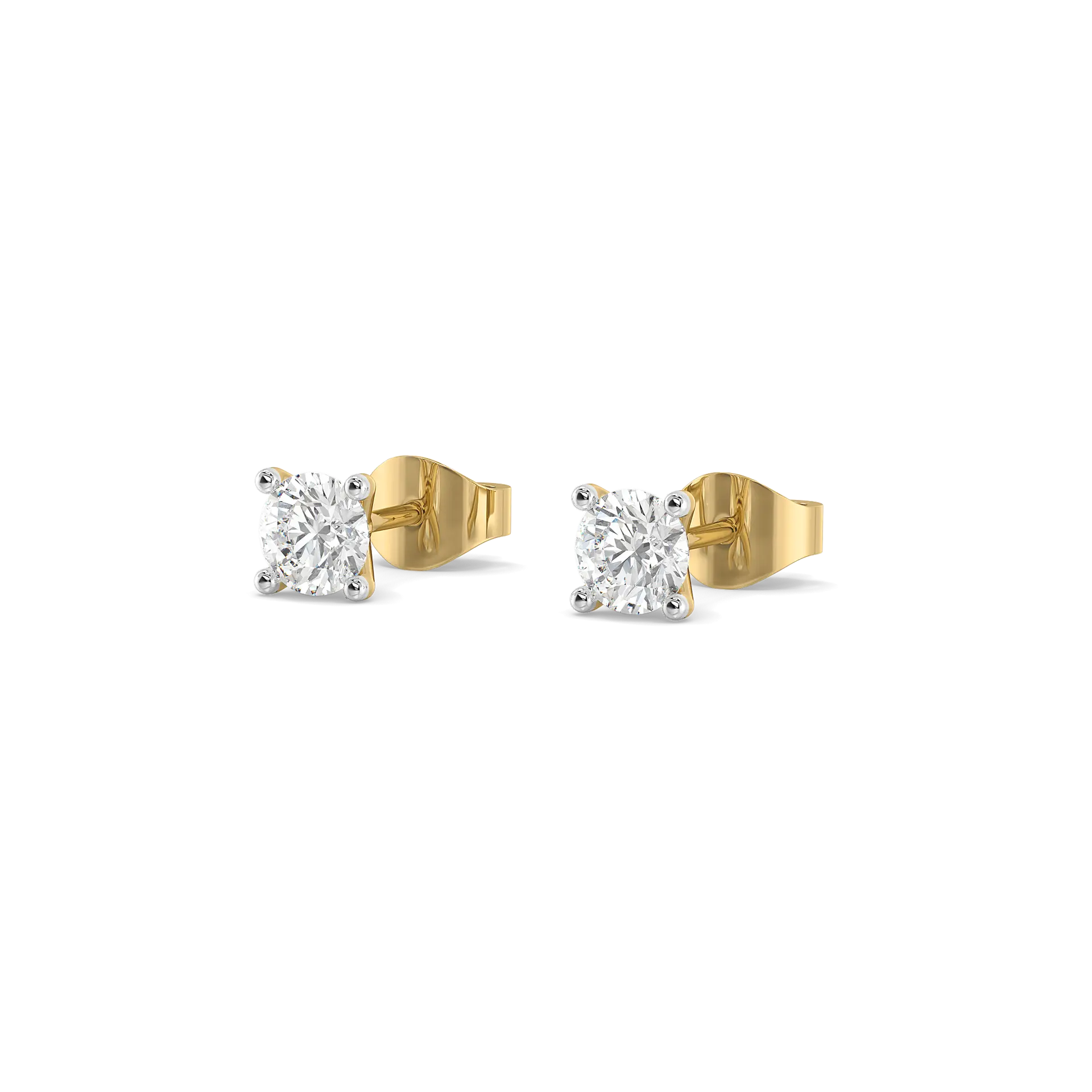 Tender Glow Solitaire Studs - Pure Gold Lab Diamond Earrings — image 1