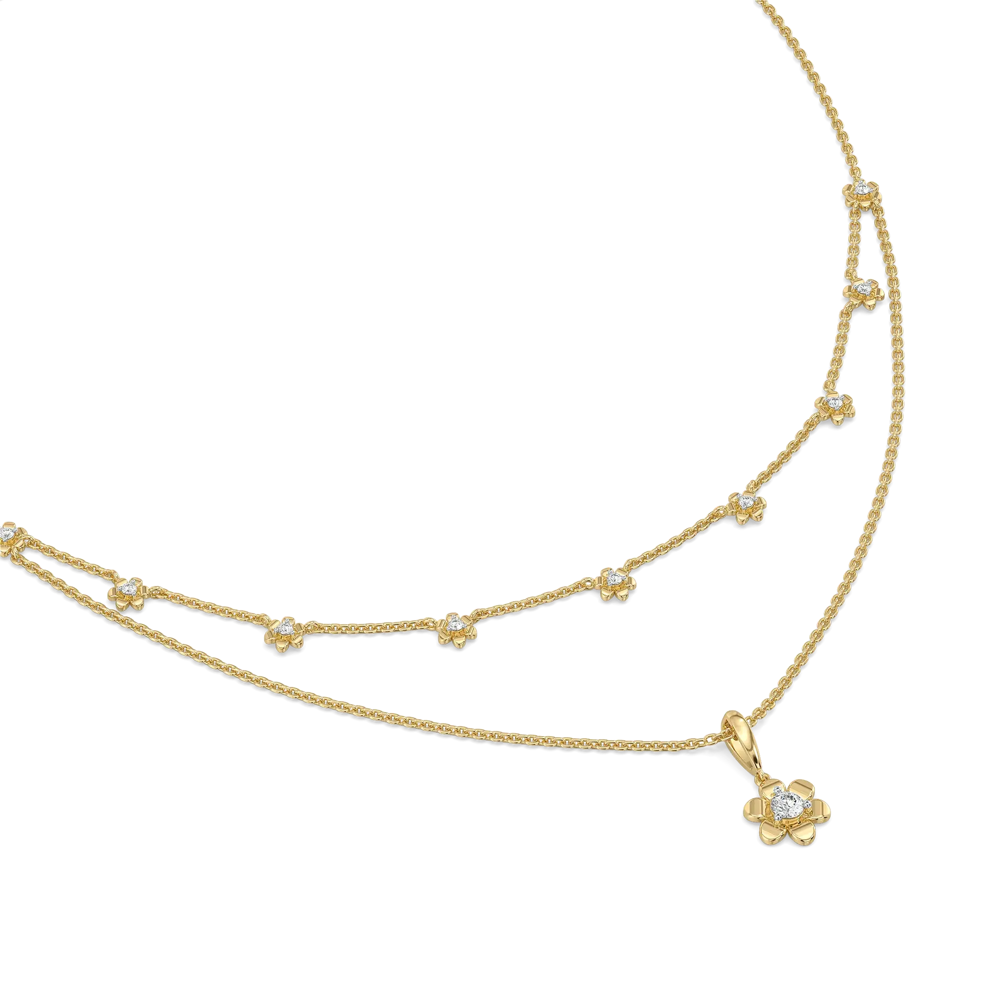 The Soft Petal - Lab Diamond Necklace — image 1