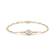 Threaded in Pear - Pure Gold Lab Diamond Solitaire Bracelet thumbnail 1