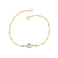 Threaded in Pear - Pure Gold Lab Diamond Solitaire Bracelet thumbnail 3