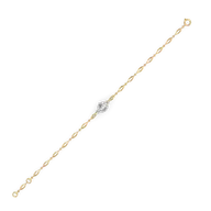 Threaded in Pear - Pure Gold Lab Diamond Solitaire Bracelet thumbnail 4