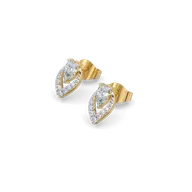 Threaded in Pear - Pure Gold Lab Diamond Solitaire Earrings thumbnail 1