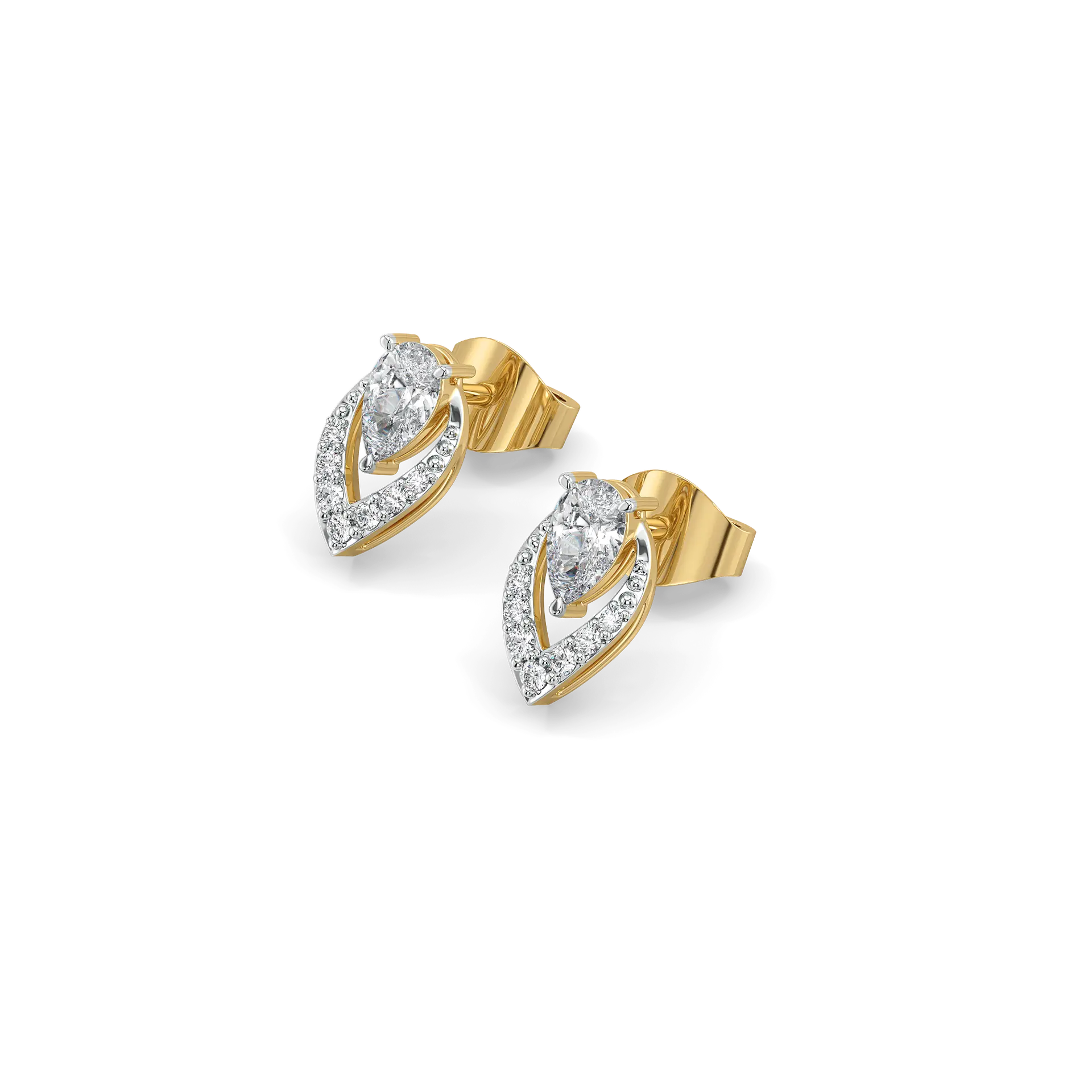 Threaded in Pear - Pure Gold Lab Diamond Solitaire Earrings — image 1