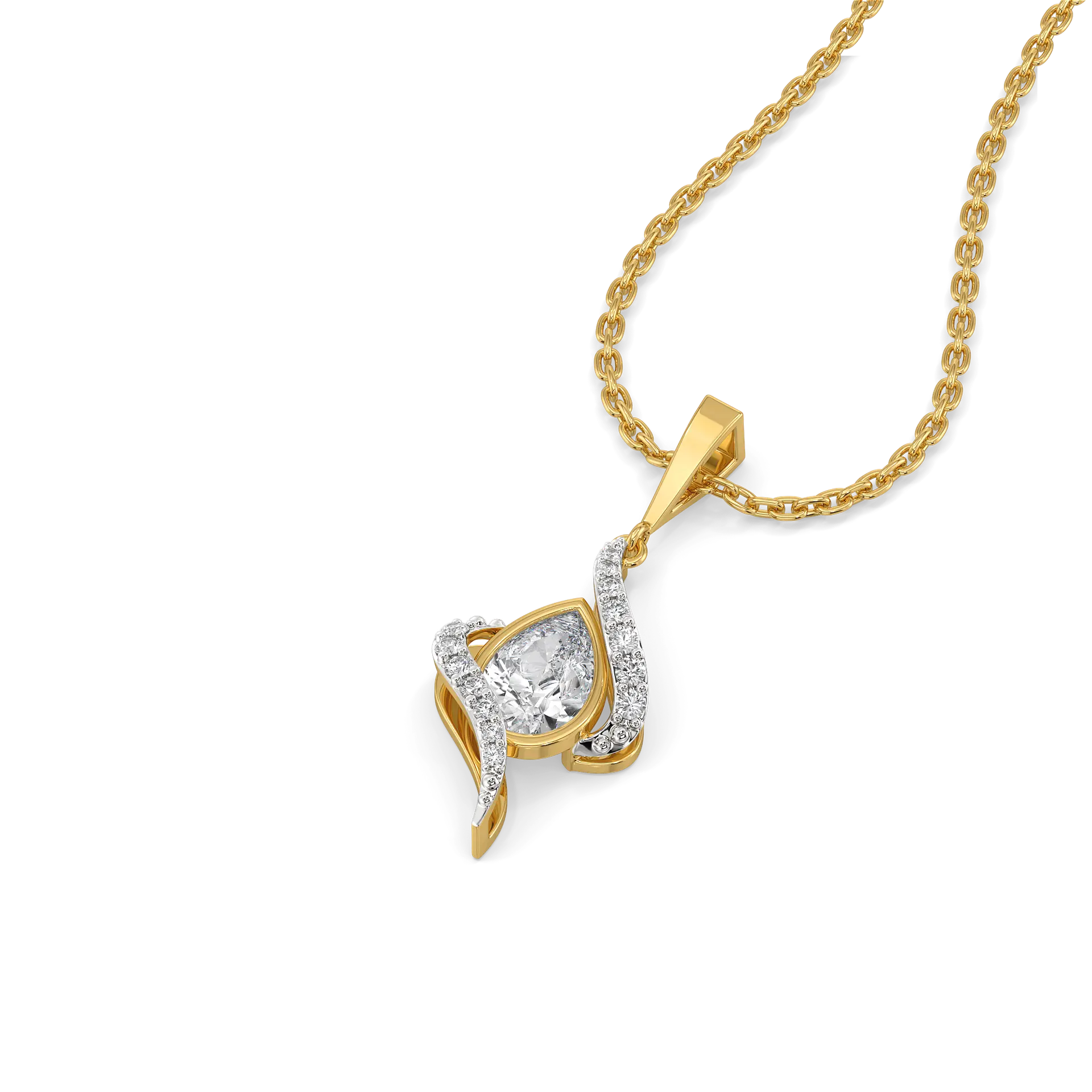 Threaded in Pear - Pure Gold Lab Diamond Solitaire Pendant — image 1