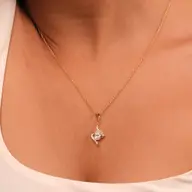 Threaded in Pear - Pure Gold Lab Diamond Solitaire Pendant thumbnail 2