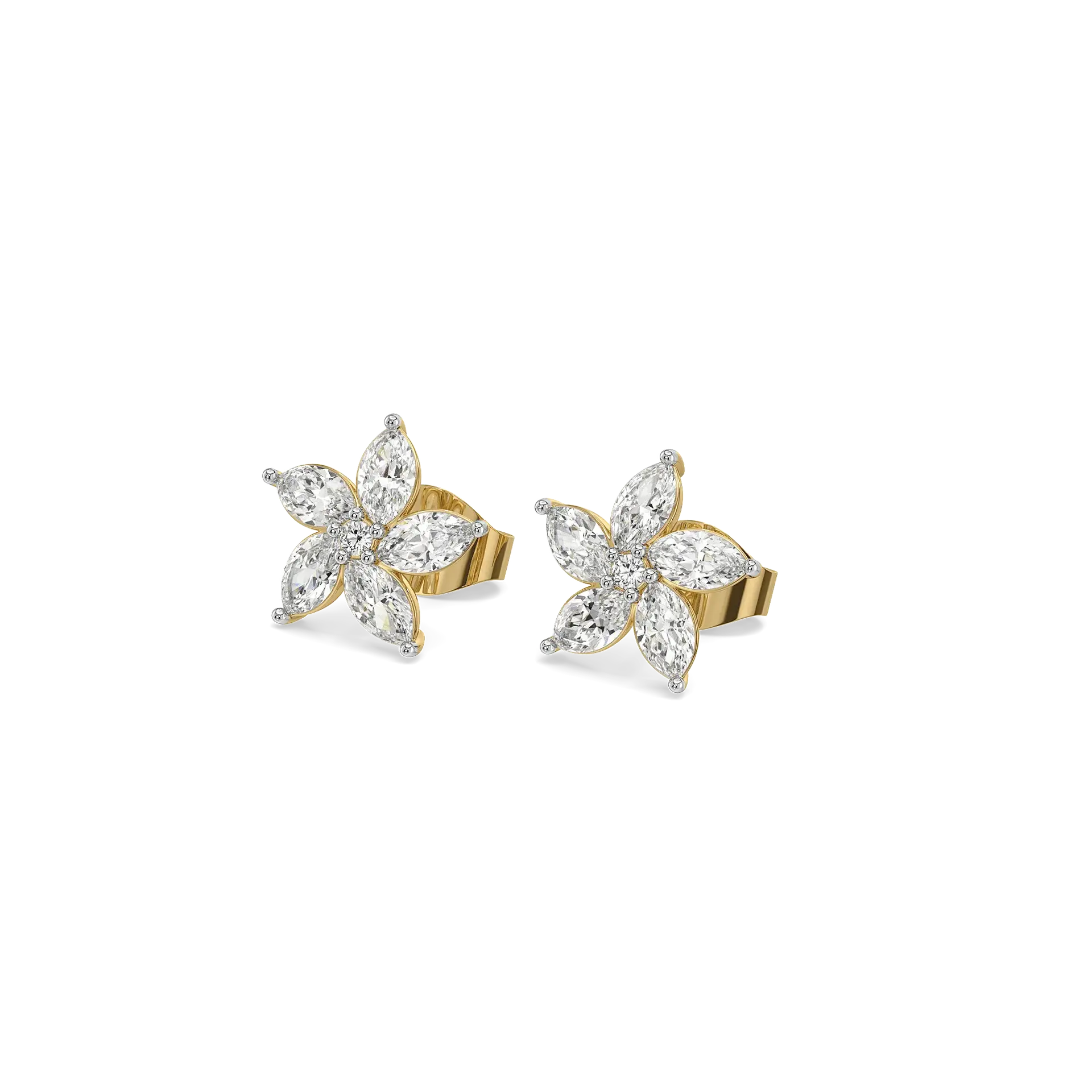 Tiara Pure Gold Lab Grown Diamond Stud Earrings