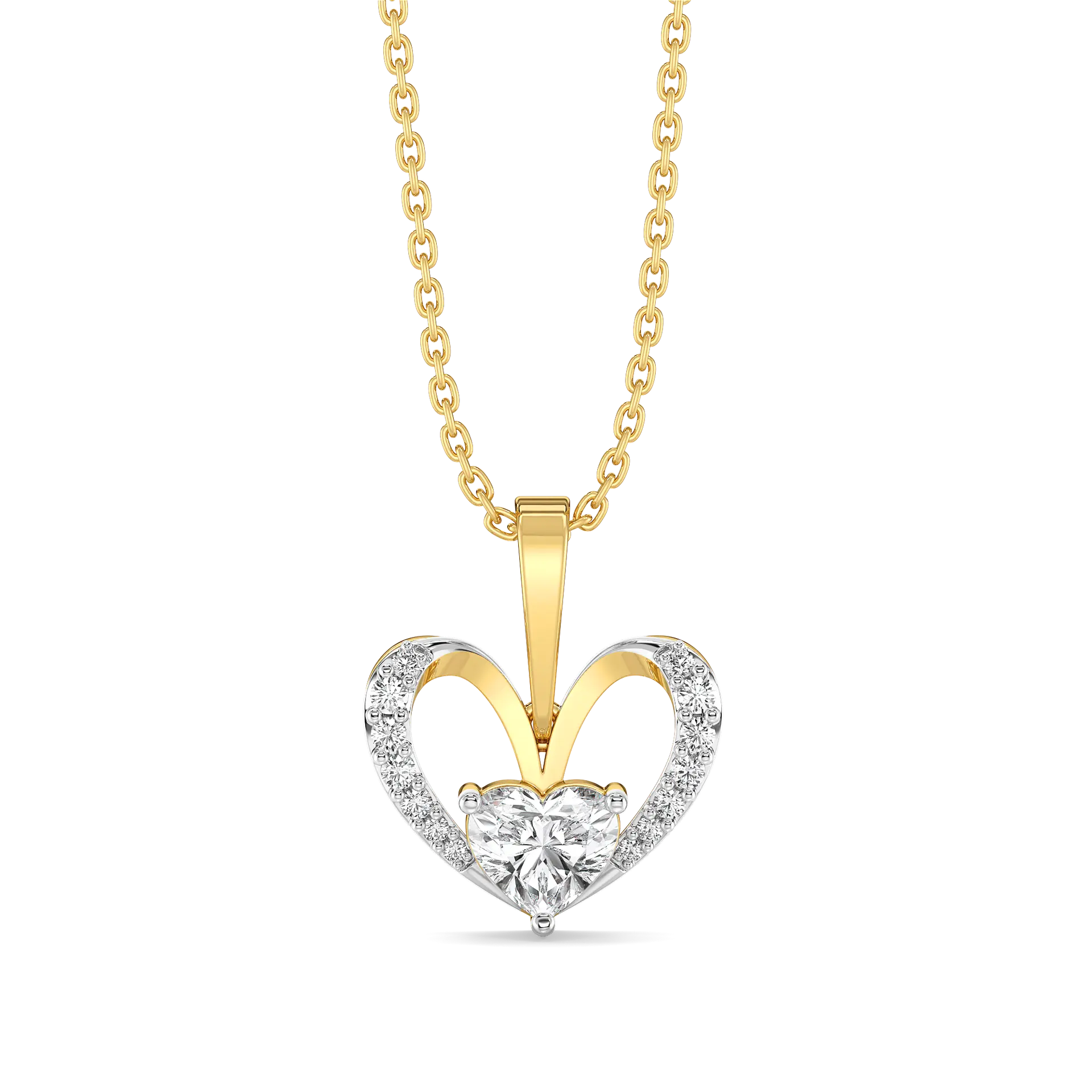 Tied in Love - Pure Gold Lab Diamond Solitaire Pendant — image 1