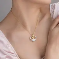 Tied in Love - Pure Gold Lab Diamond Solitaire Pendant thumbnail 3