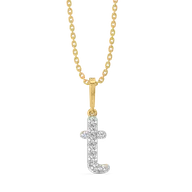 Tiny Treasure T - Lab Diamond Alphabet Pendant thumbnail 1