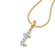 Tiny Treasure T - Lab Diamond Alphabet Pendant thumbnail 2
