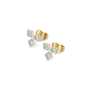 Tri-Shine - Pure Gold Lab Diamond Stud Earrings thumbnail 3