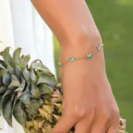 Turquoise Butterfly - Lab Diamond Station Bracelet thumbnail 2