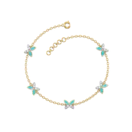 Turquoise Butterfly - Lab Diamond Station Bracelet thumbnail 4