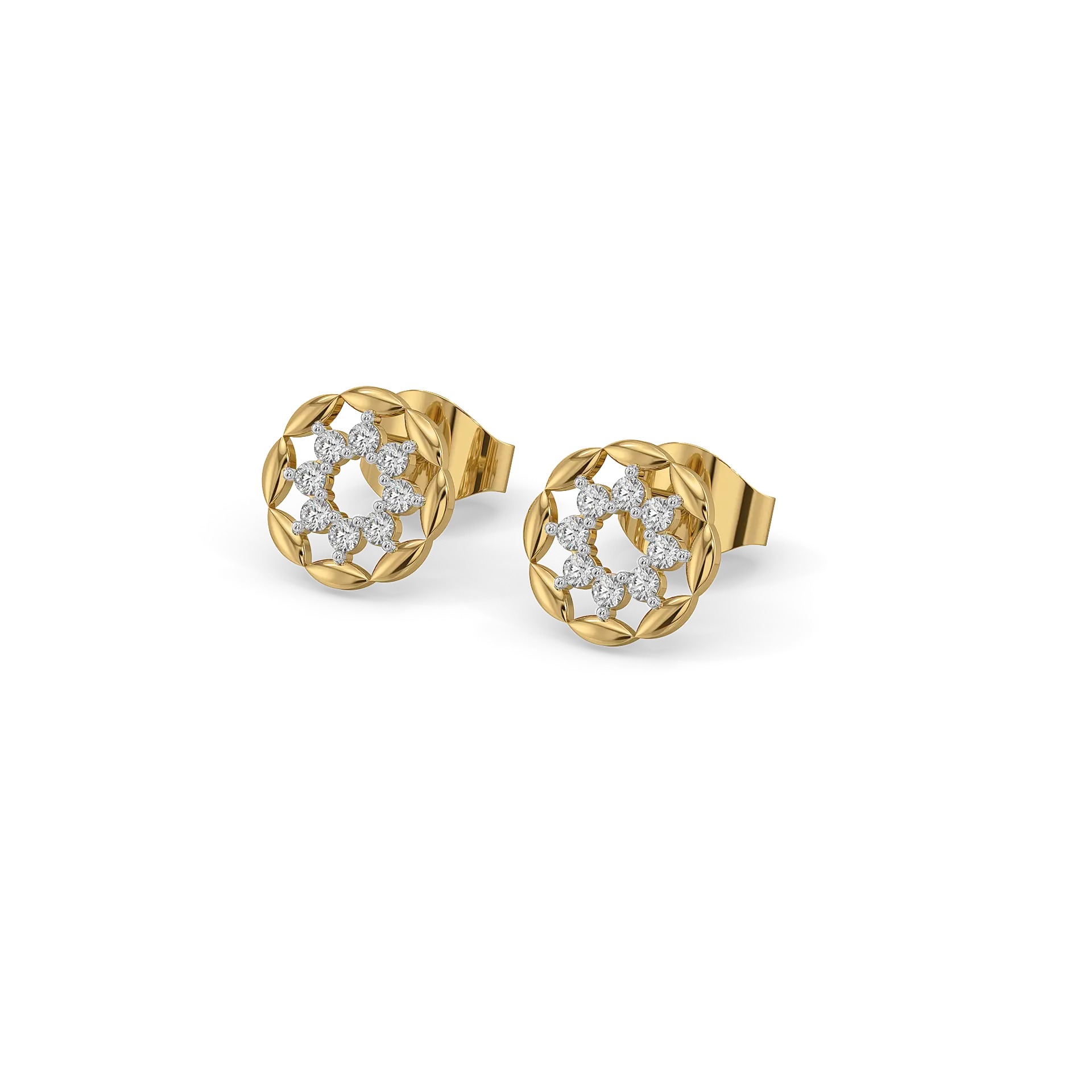 Twilight Dew - Pure Gold Lab Diamond Stud Earrings — image 1