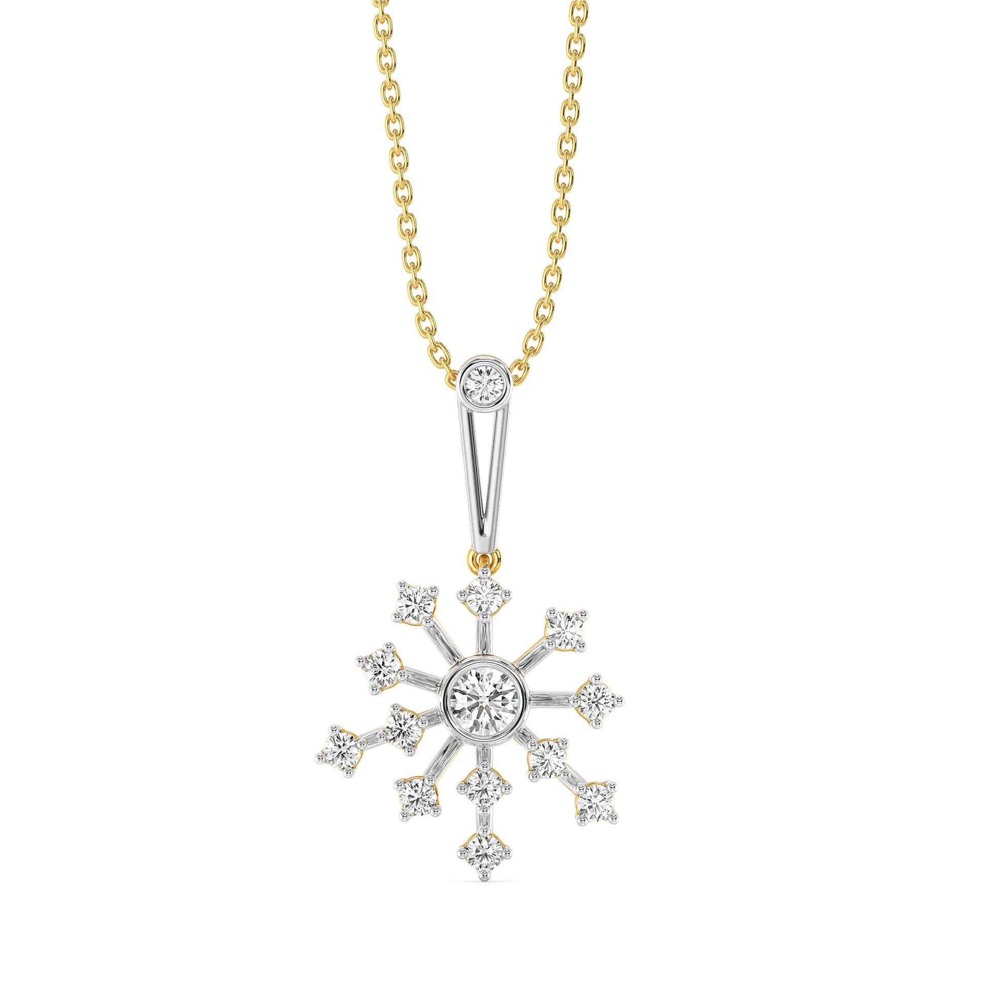 Twilight Flicker - Pure Gold Lab Diamond Pendant