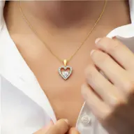 Twinkle Heart - Pure Gold Lab Diamond Pendant thumbnail 1