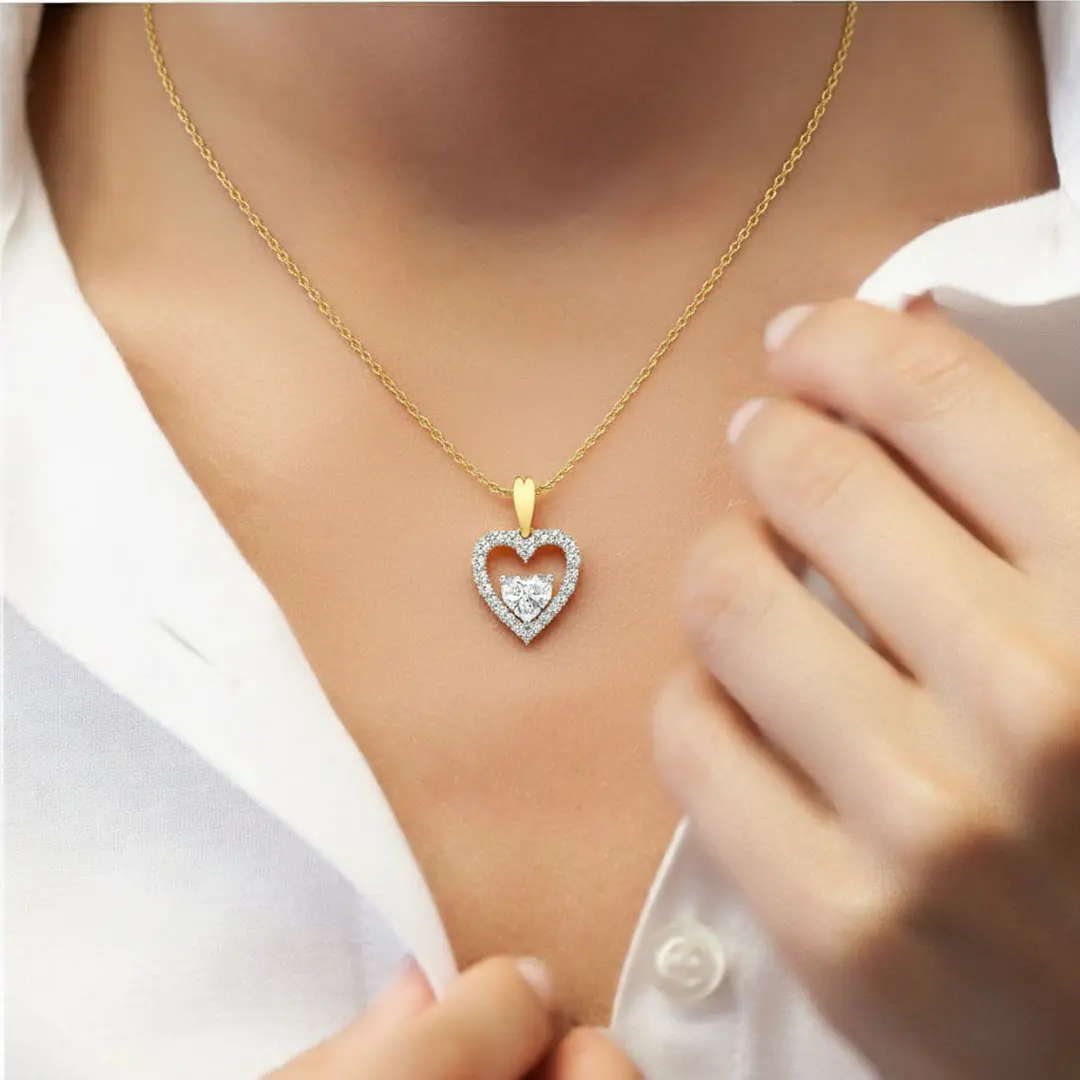 Twinkle Heart - Pure Gold Lab Diamond Pendant — image 1