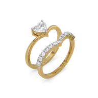 Twinkle Heart - Pure Gold Lab Diamond Stack Ring thumbnail 1