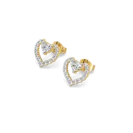 Twinkle Heart - Pure Gold Lab Diamond Stud Earrings thumbnail 1