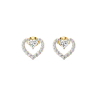 Twinkle Heart - Pure Gold Lab Diamond Stud Earrings thumbnail 2