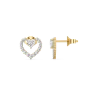 Twinkle Heart - Pure Gold Lab Diamond Stud Earrings thumbnail 3