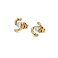Twist of Light - Pure Gold Lab Diamond Stud Earrings thumbnail 1