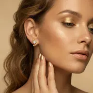 Twist of Light - Pure Gold Lab Diamond Stud Earrings thumbnail 2