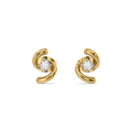 Twist of Light - Pure Gold Lab Diamond Stud Earrings thumbnail 3