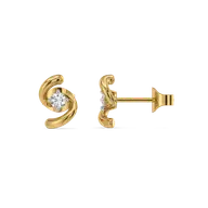 Twist of Light - Pure Gold Lab Diamond Stud Earrings thumbnail 5