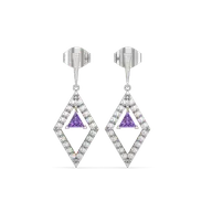 Ultra Violet Glow - Lab Diamond Drop Earrings thumbnail 1