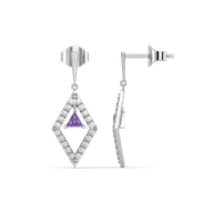 Ultra Violet Glow - Lab Diamond Drop Earrings thumbnail 3