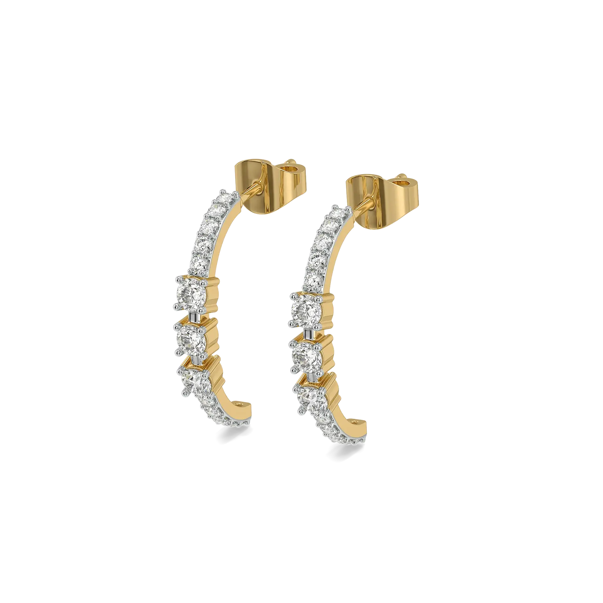 Unbroken Bond Pure Gold Lab Diamond Hoop Earrings