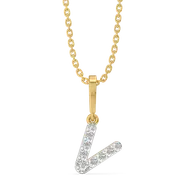 V-ery Cute - Lab Diamond Alphabet Pendant thumbnail 1