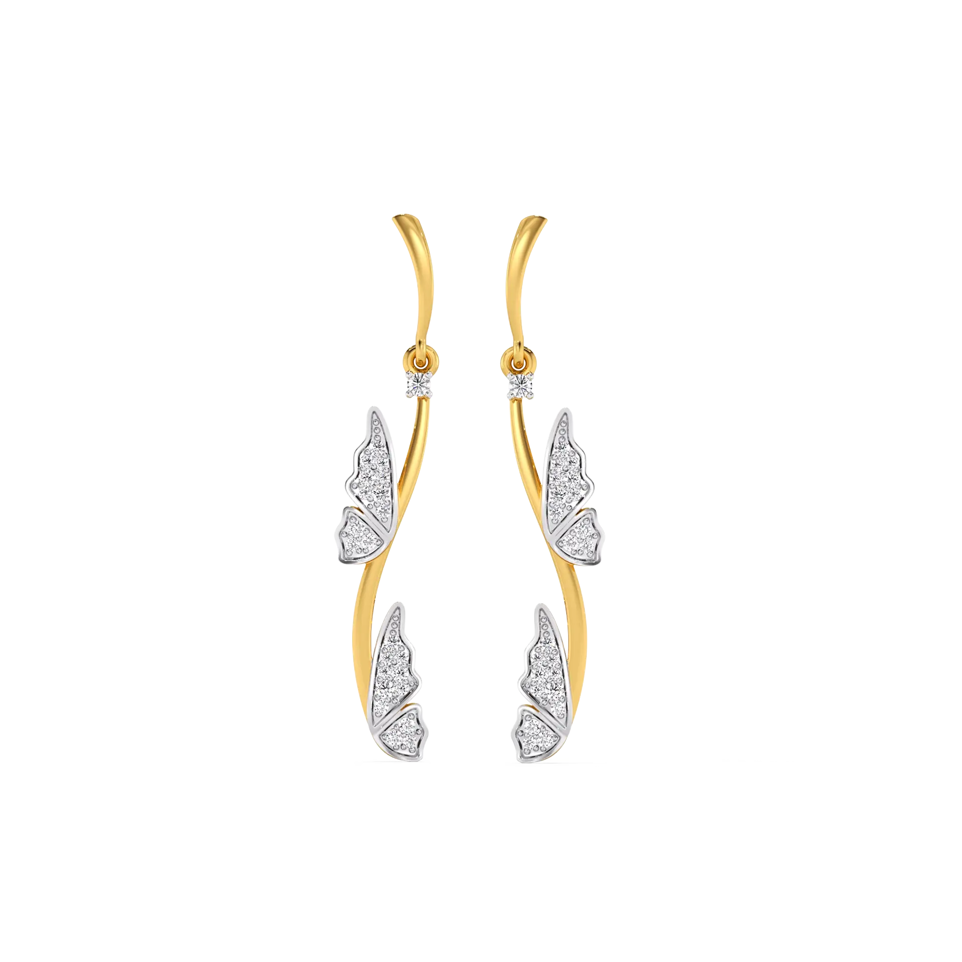 Whimsical Wing - Lab Diamond Drop Earrings — image 1