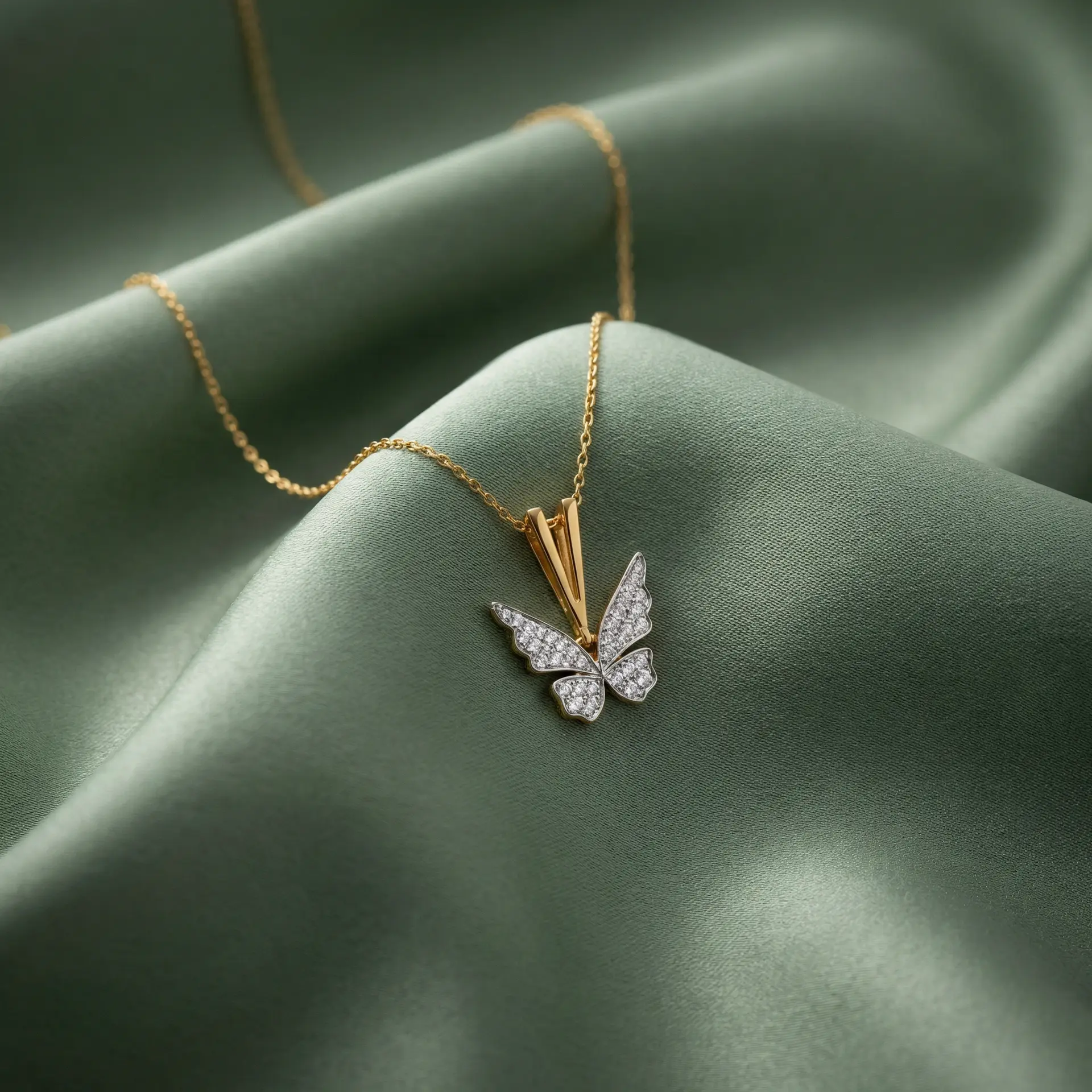 Winged Whimsy - Lab Diamond Pendant Necklace — image 1
