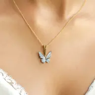 Winged Whimsy - Lab Diamond Pendant Necklace thumbnail 3