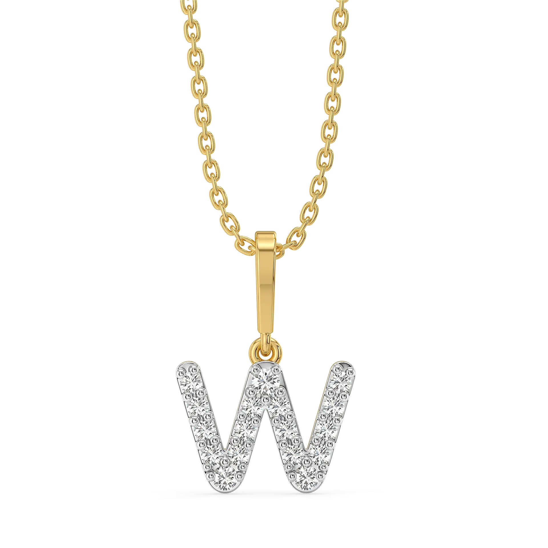 Wink of W-itty - Lab Diamond Alphabet Pendant — image 1