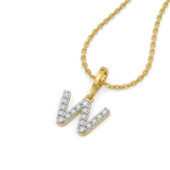 Wink of W-itty - Lab Diamond Alphabet Pendant thumbnail 2