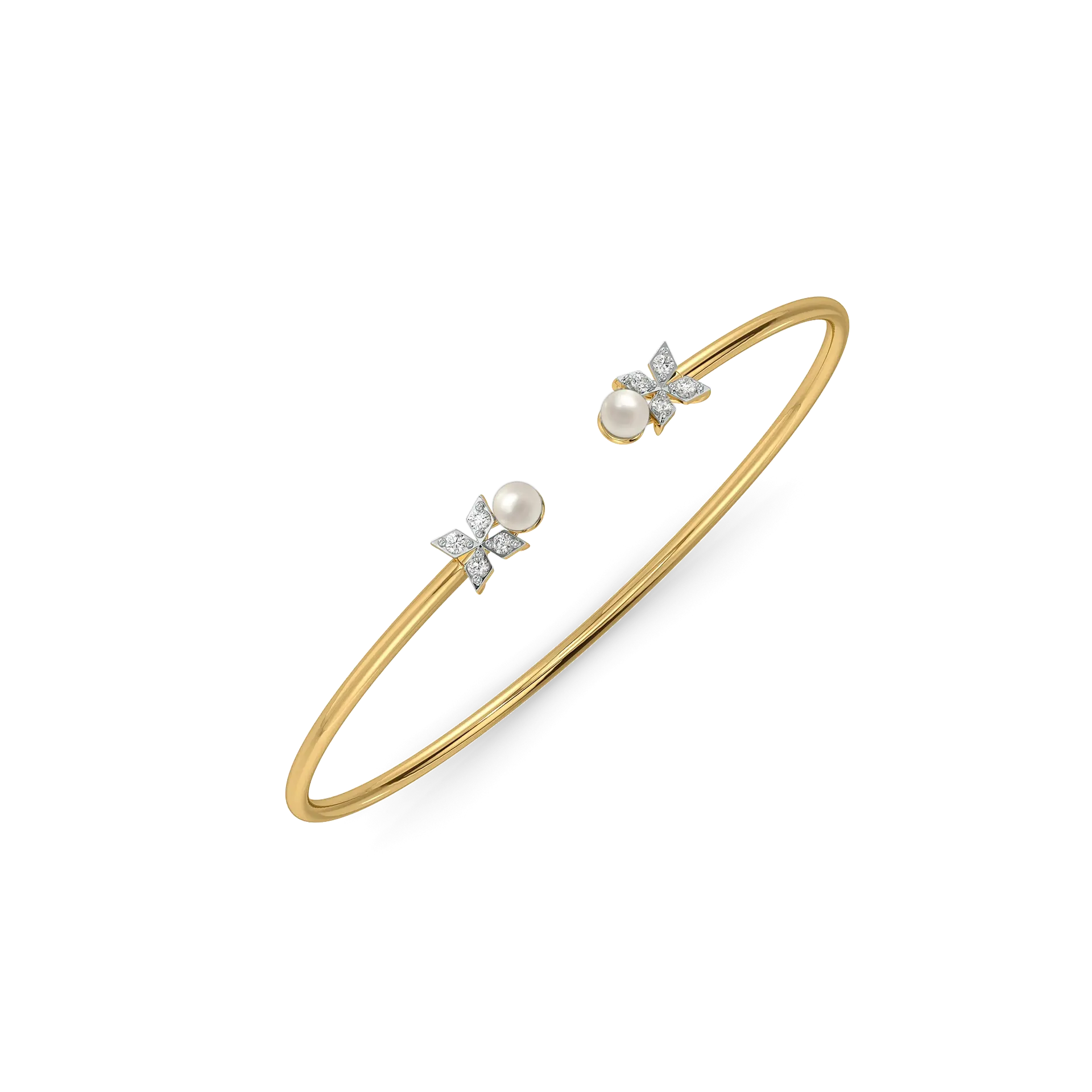 Winter Pearls - Lab Diamond Bangle