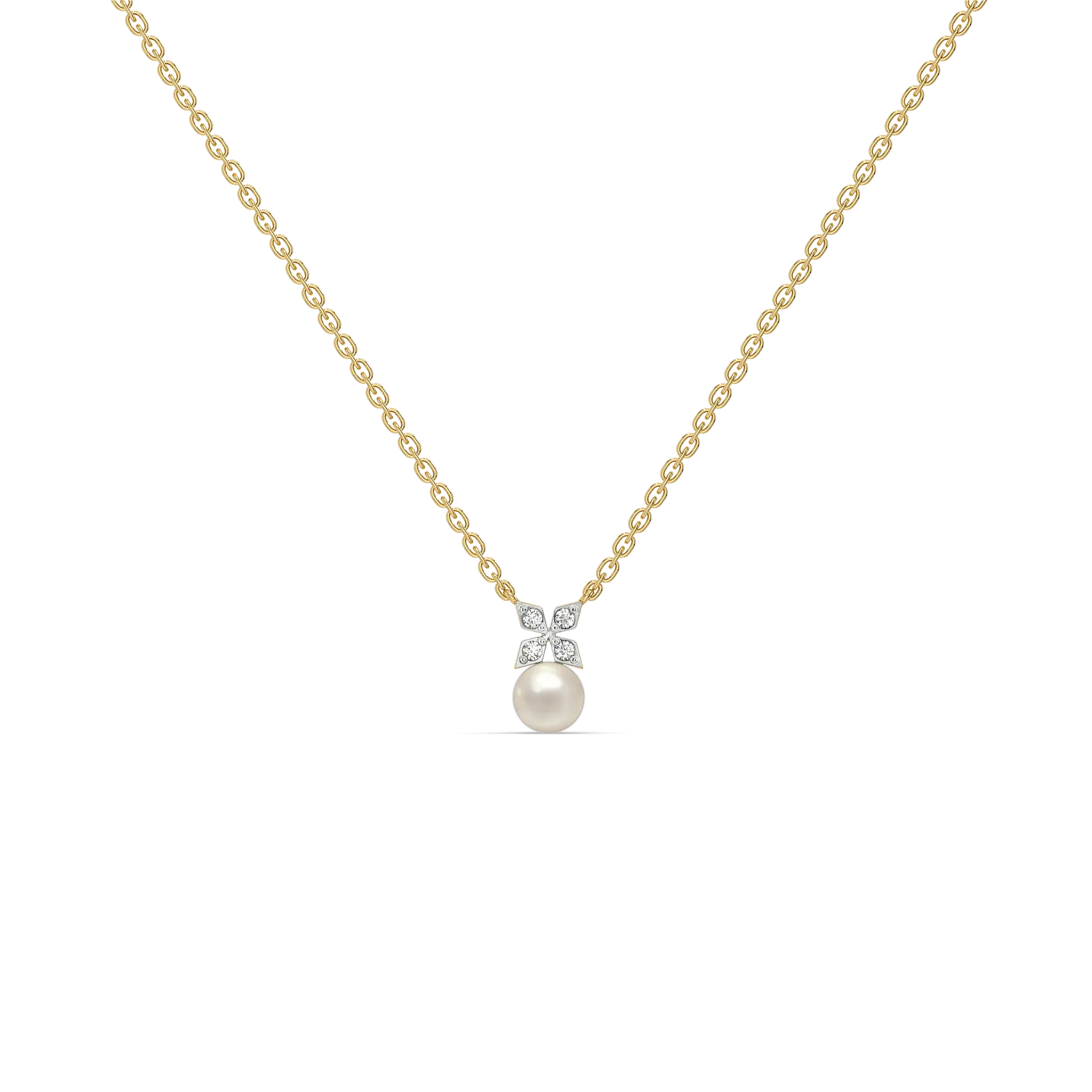 Winter Pearls - Lab Diamond Necklace