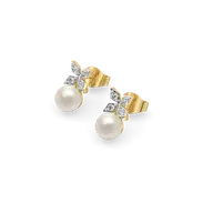 Winter Pearls - Lab Diamond Stud Earrings thumbnail 1