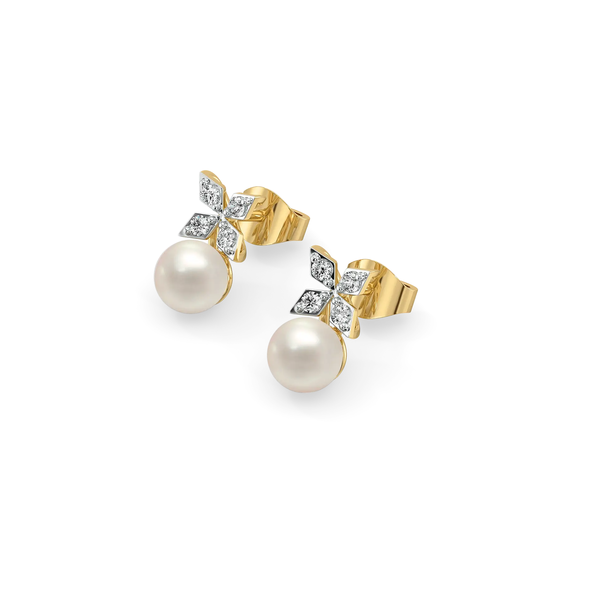 Winter Pearls - Lab Diamond Stud Earrings