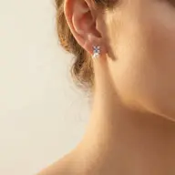 Winter Pearls - Lab Diamond Stud Earrings thumbnail 2