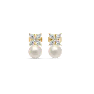 Winter Pearls - Lab Diamond Stud Earrings thumbnail 4