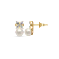 Winter Pearls - Lab Diamond Stud Earrings thumbnail 5