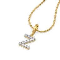 Zig-Zag Z - Lab Diamond Alphabet Pendant thumbnail 2